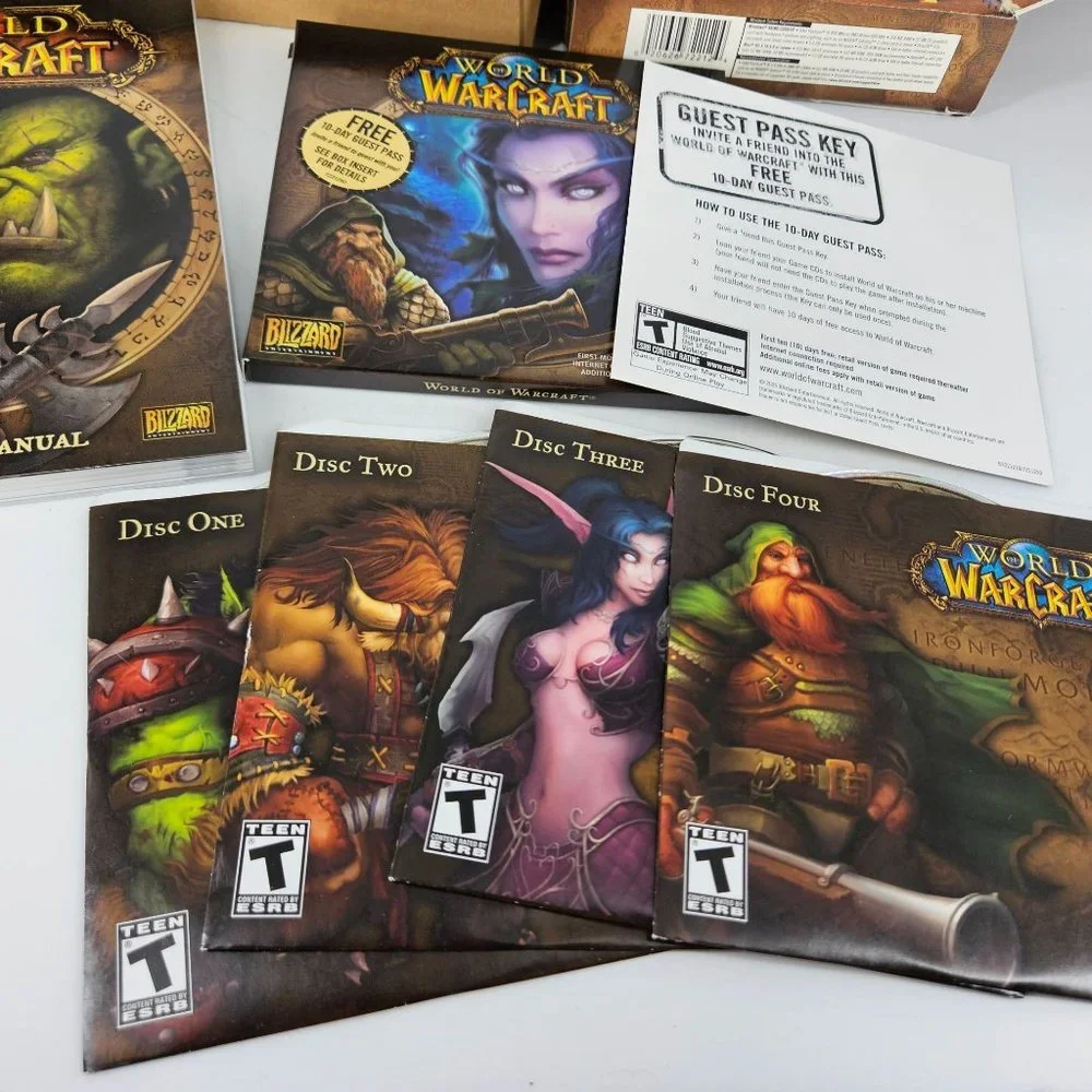 World of WarCraft WOW Video Game Fantasy PC CD Rom Mac Windows 98+ 2004